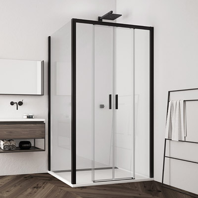 Sprchové kúty SanSwiss TOP-LINE S BLACK LINE - TLS4+TOPF2